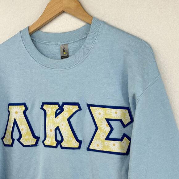 LAMBDA KAPPA SIGMA Sweatshirt Women M PHARMACY LKS Sorority Fleece Pullover Blue - Picture 1 of 16
